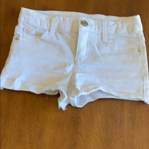 Justice white denim shorts